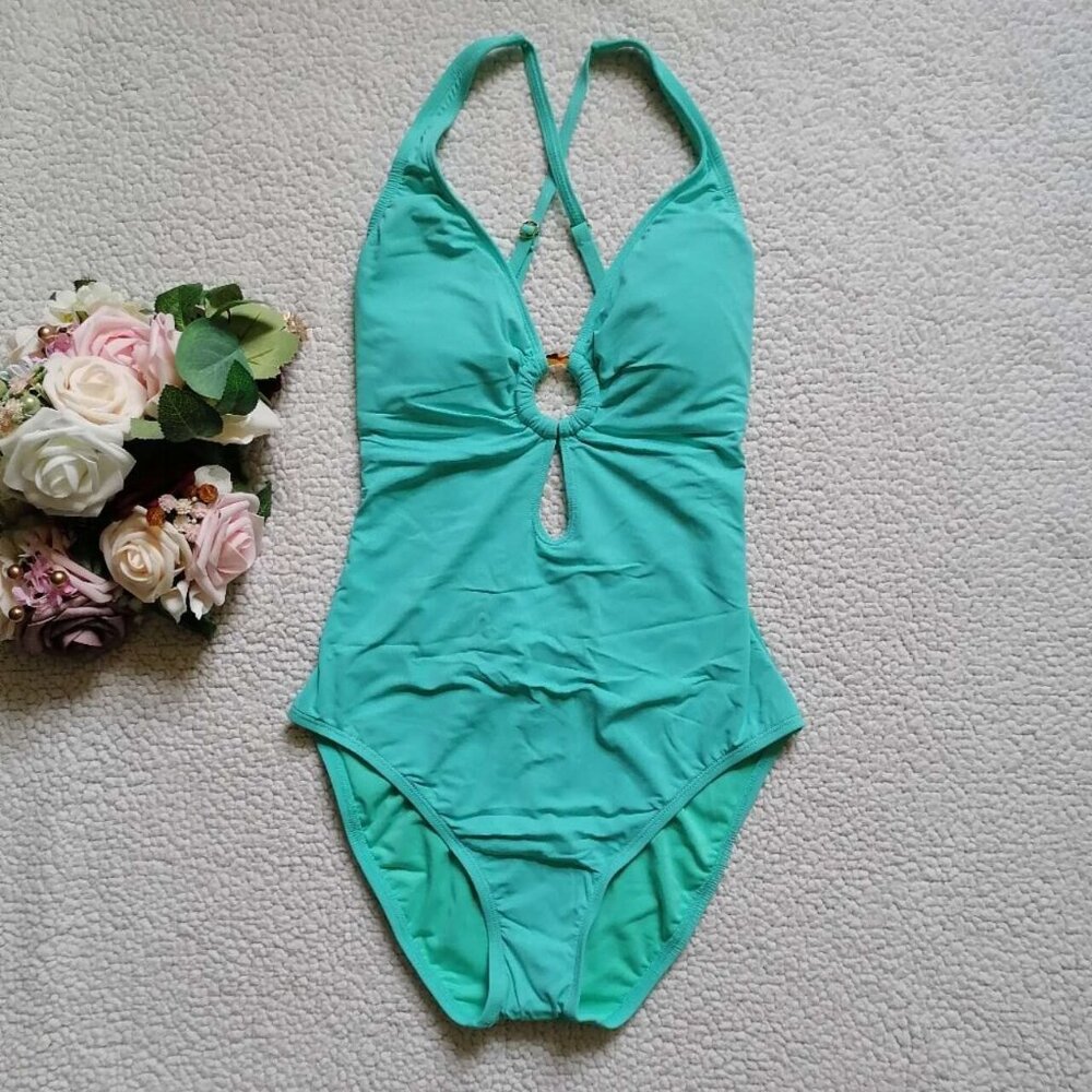 Bleu Rod Beattie Over-The-Shoulder Cross-Back Tank In Wave Runner, Size 4